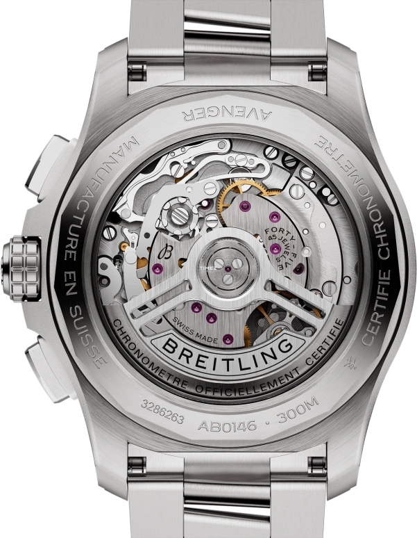 Breitling,Avenger 42mm,42mm,Stainless Steel,Blue,Black,Automatic,Chronograph,Day,AB0146101C1A1