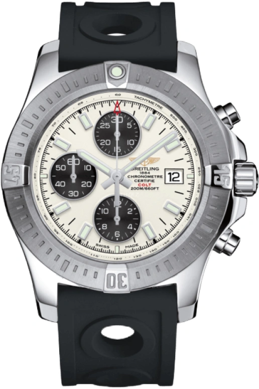 Breitling,Colt 44mm,44mm,Stainless Steel,Silver,Automatic,Chronograph,Date,Compass,A1338811,A1338811/G804/227S/A20S.1