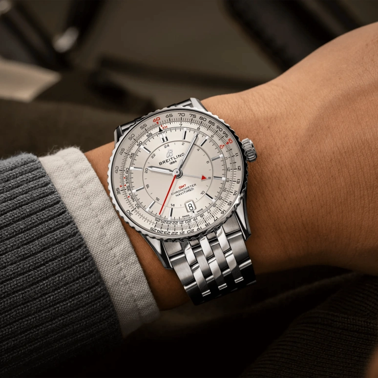 Breitling,Navitimer 41mm,41mm,Stainless Steel,White,Automatic,Day,Dule Time,A32310211G1A1