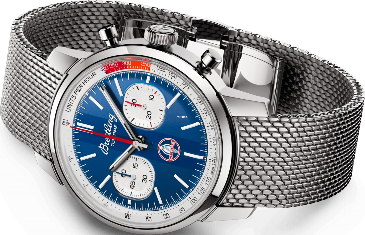 Breitling,Top Time 41mm,41mm,Stainless Steel,Blue,Automatic,Chronograph,Sapphire,Crystal Glass,AB01763A1C1A1