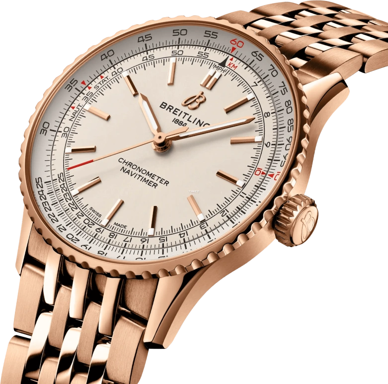 Breitling,Navitimer 41mm,41mm,Red Gold,Cream white,Automatic,38hours,In-house Caliber,R17329F41G1R1