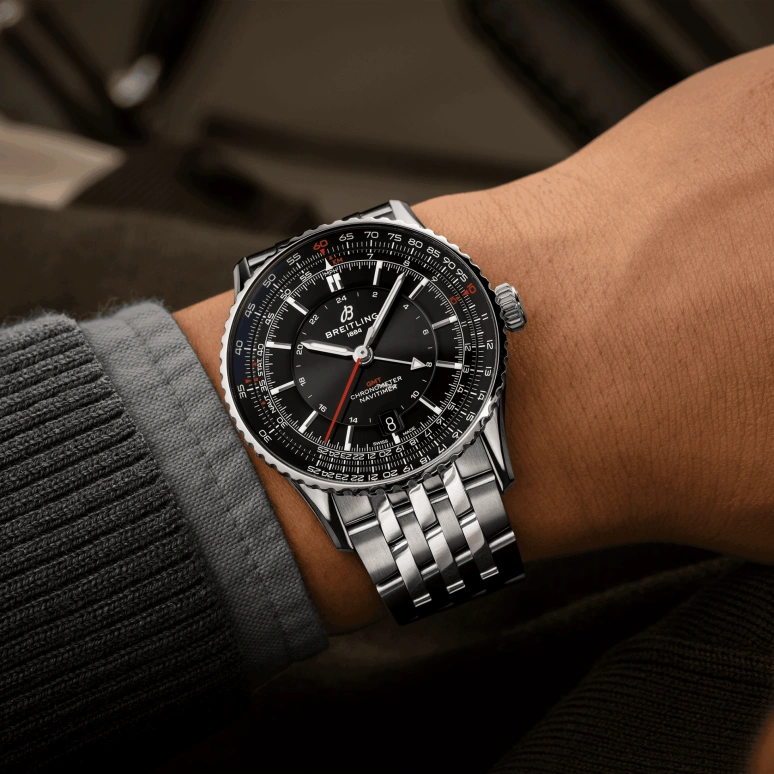 Breitling,Navitimer 41mm,41mm,Stainless Steel,Black,Automatic,Day,Dule Time,A32310251B1A1