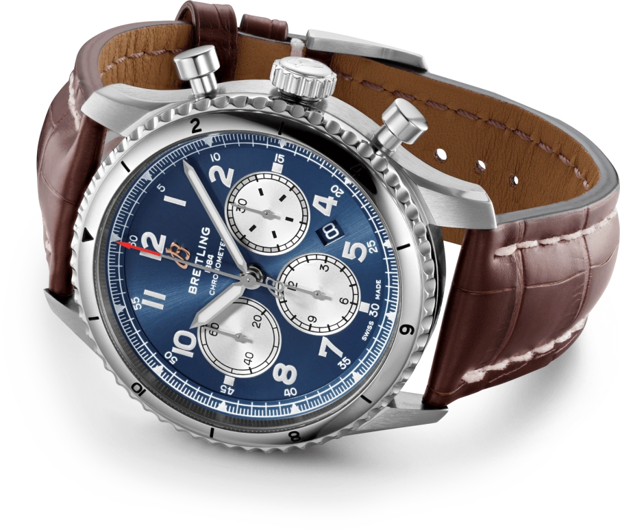 Breitling,Aviatior 8 43mm,43mm,Stainless Steel,Blue,Automatic,Chronograph,Day,AB0119131C1P2