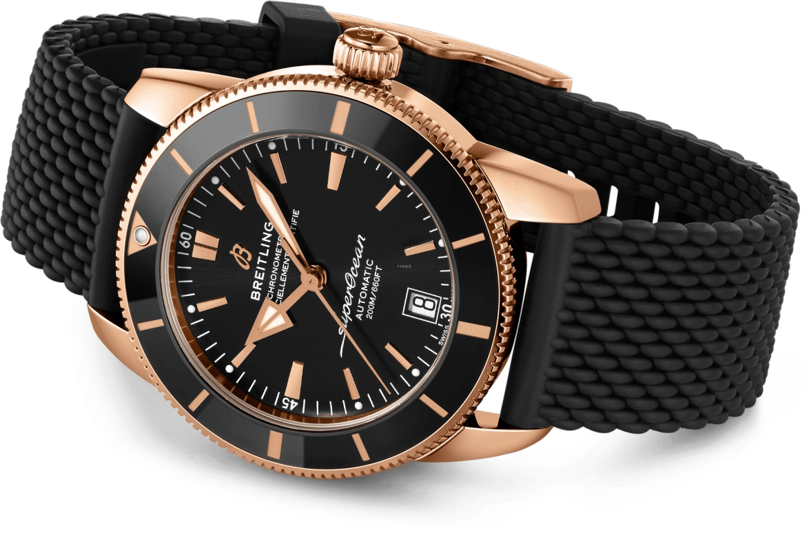 Breitling,Superocean Heritage 42mm,42mm,Red Gold,Black,Automatic,Day,70hours,RB2010121B1S1