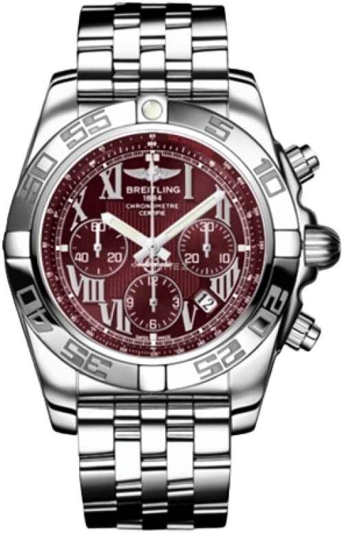 Breitling,Chronomat 44mm,44mm,Stainless Steel,Red,Automatic,Chronograph,Day,Column Wheel,AB011012,AB011012/K522/375A