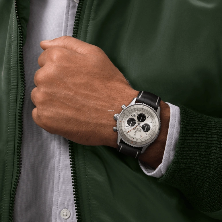 Breitling,Navitimer 45mm,45mm,Stainless Steel,White,Black,Automatic,Chronograph,Day,Rattrapante,AB0311211G1P1