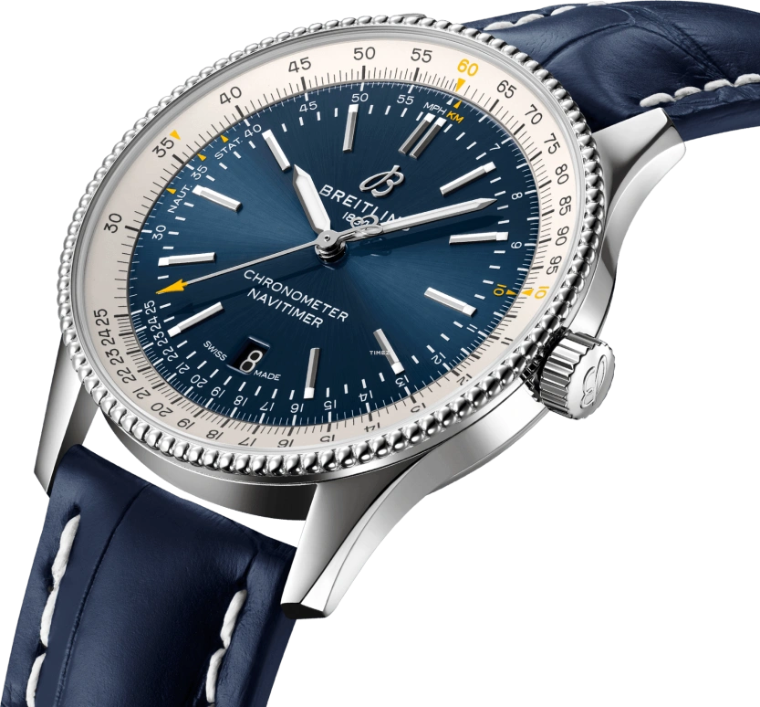 Breitling,Navitimer 41mm,41mm,Stainless Steel,Blue,Automatic,Day,Sapphire,Crystal Glass,A173266A1C1P1