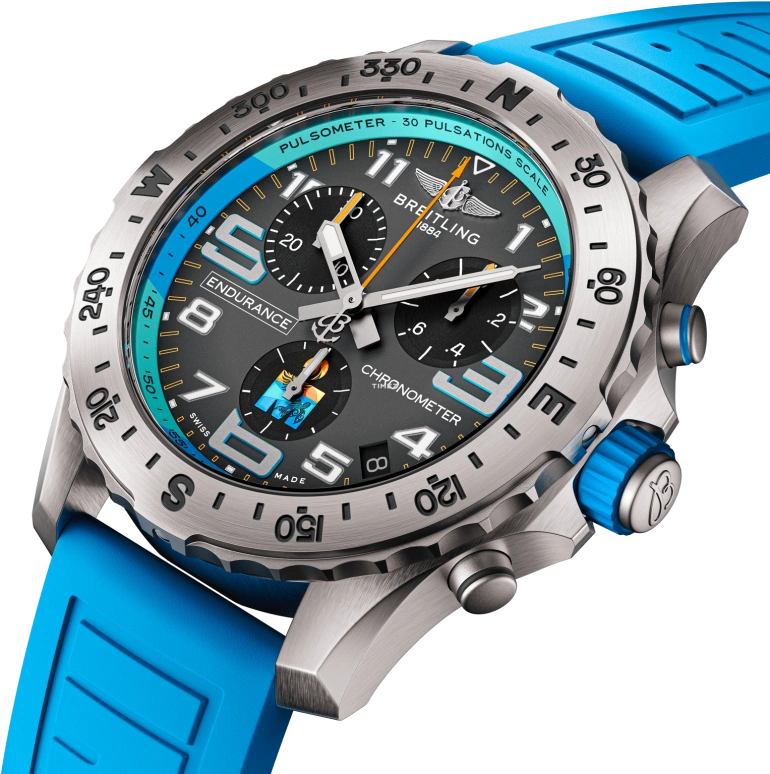 Breitling,Endurance Pro 44mm,44mm,Titanium,Black,Grey,Quartz,Chronograph,Day,E823105A1M1S1