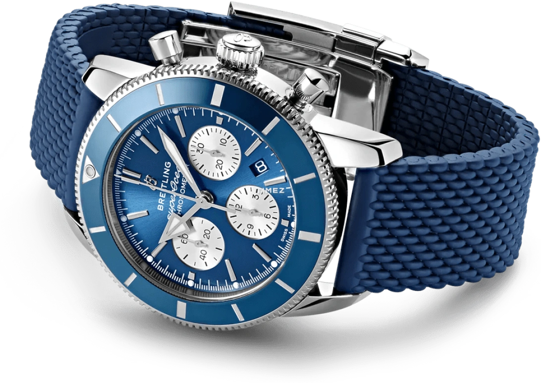 Breitling,Superocean Heritage 44mm,44mm,Stainless Steel,Blue,Silver,Automatic,Chronograph,Day,AB0162161C1S1