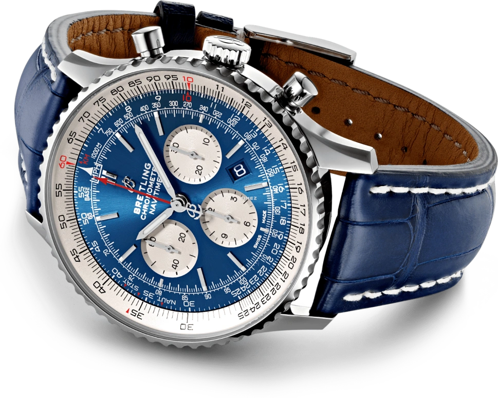 Breitling,Navitimer 46mm,46mm,Stainless Steel,Blue,Automatic,Chronograph,Day,AB0127211C1P1