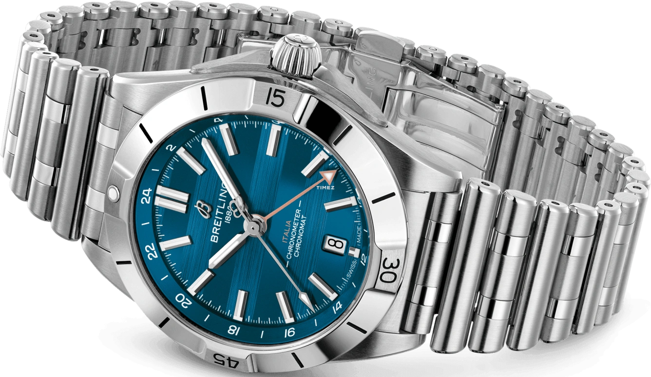Breitling,Chronomat 40mm,40mm,Stainless Steel,Blue,Automatic,Day,Dule Time,A323981C1C1A1