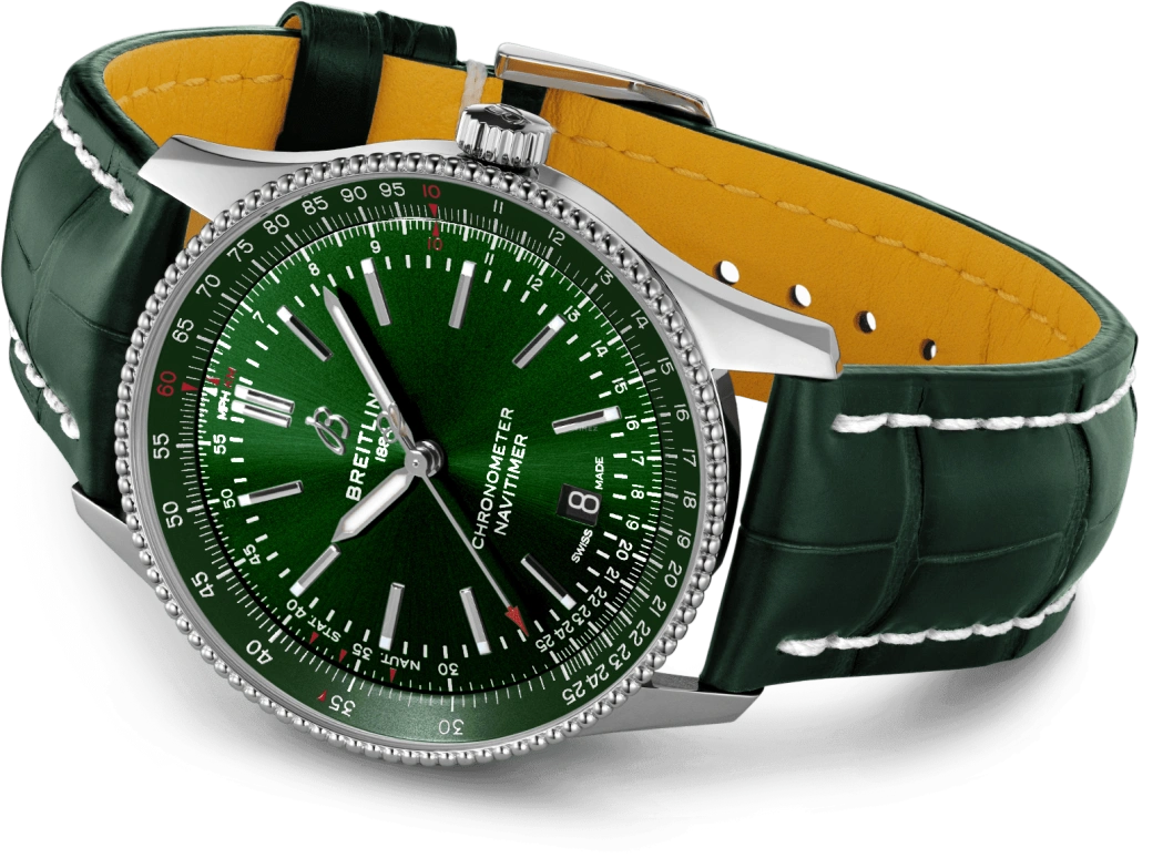 Breitling,Navitimer 41mm,41mm,Stainless Steel,Green,Automatic,Chronograph,Date,Anti-magnetic,A17326361L1P1