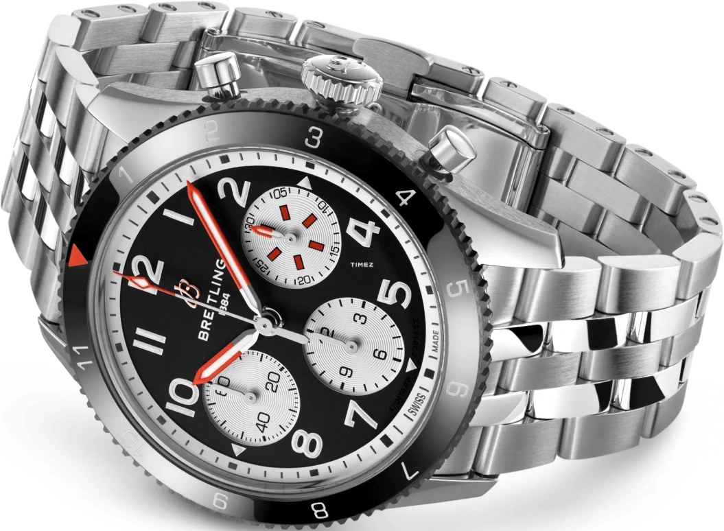 Breitling,Classic AVI 42mm,42mm,Stainless Steel,Black,Automatic,Chronograph,42hours,Y233801A1B1A1