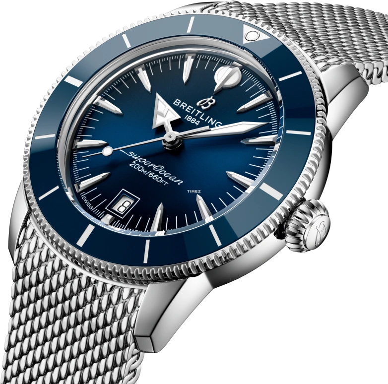 Breitling,Superocean Heritage 42mm,42mm,Stainless Steel,Ceramic,Blue,Automatic,Day,78hours,AB3111161C1A1