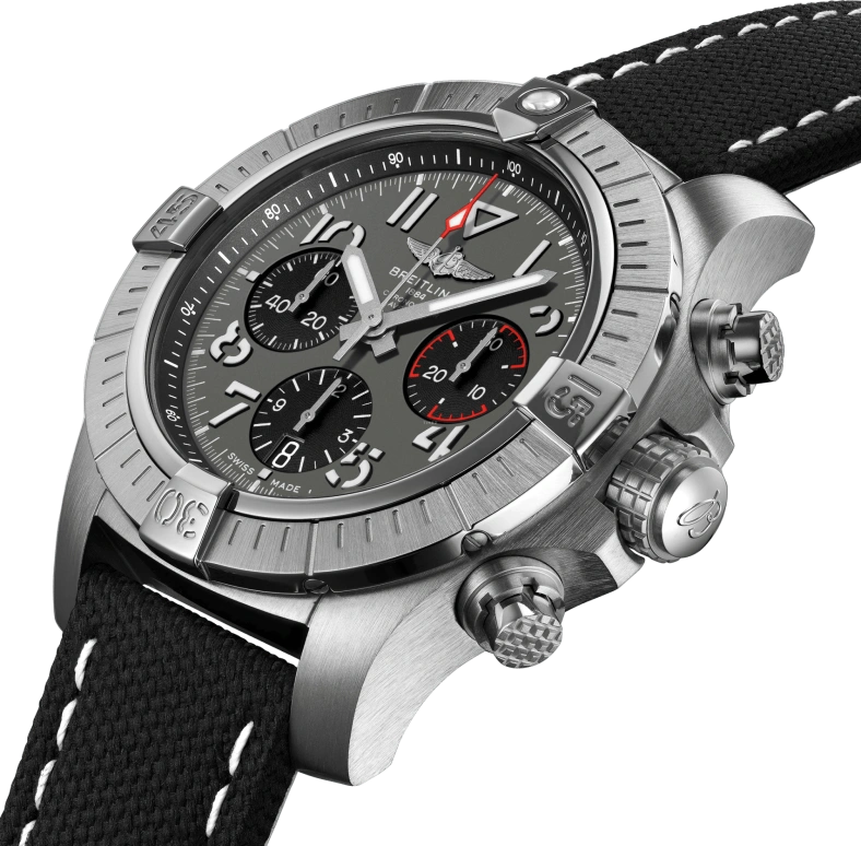 Breitling,Avenger 45mm,45mm,Stainless Steel,Grey,Automatic,Chronograph,Date,Column Wheel,AB01821A1B1X1