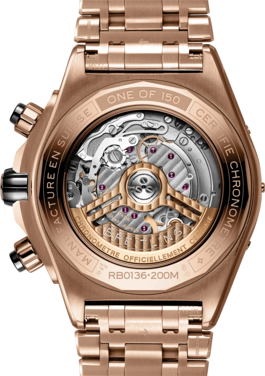 Breitling,Chronomat 44mm,44mm,Red Gold,Black,Automatic,Chronograph,Day,RB01365A1B1R1