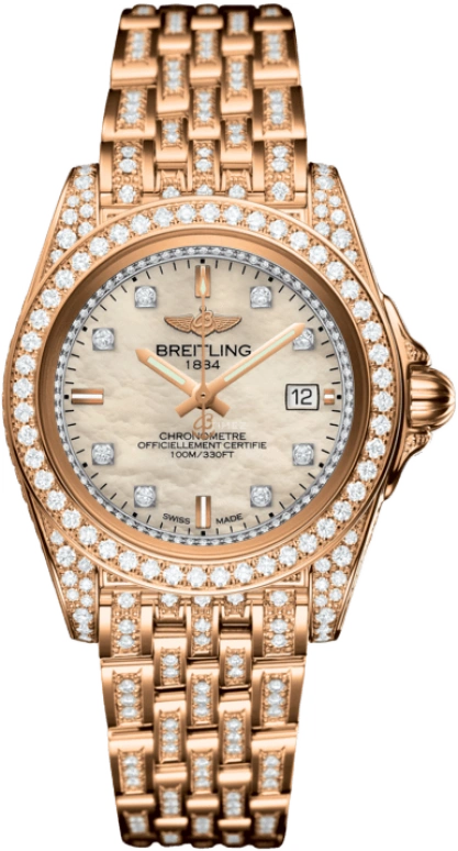 Breitling,Galactic 32mm,32mm,Rose Gold,White,Quartz,Day,26280hours,H7133063,H7133063/A804/792T