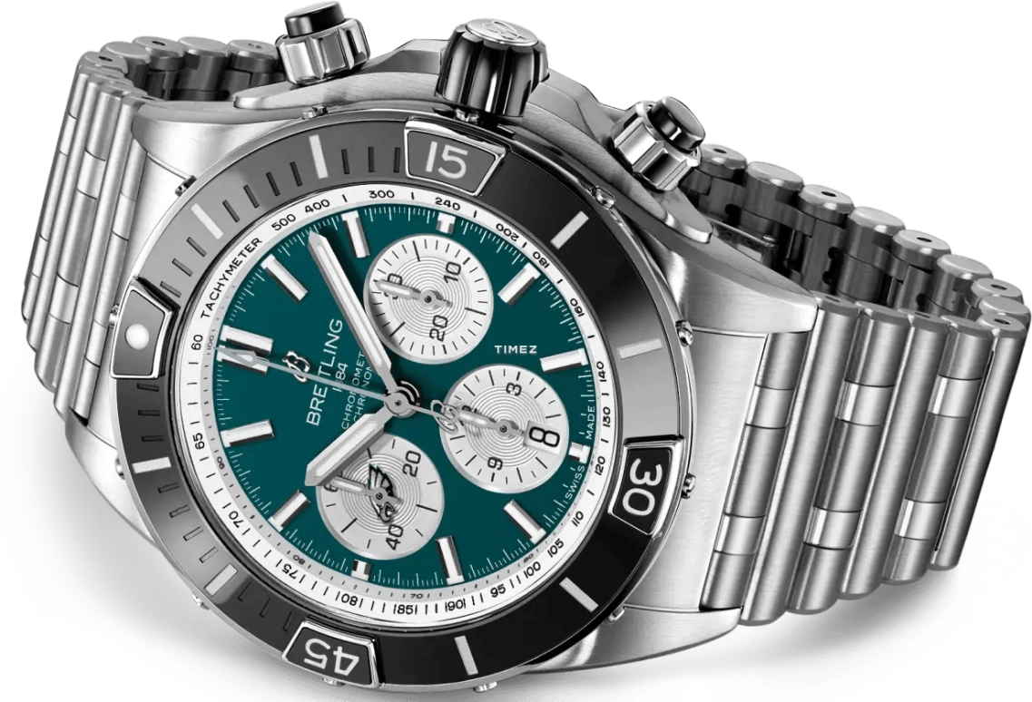 Breitling,Chronomat 44mm,44mm,Stainless Steel,Ceramic,Dark Green,Automatic,Chronograph,Day,AB01361C1L5A1
