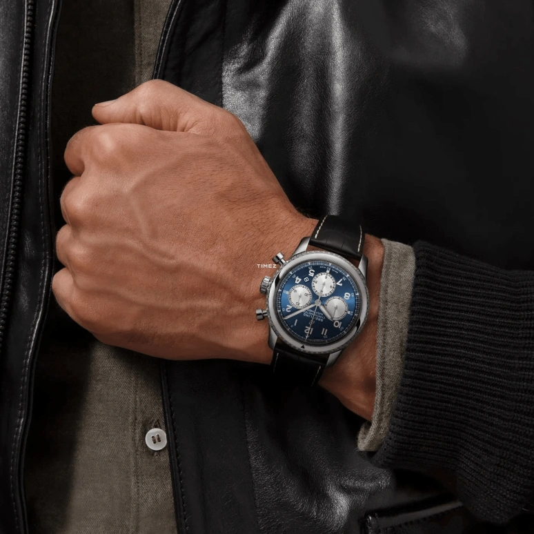 Breitling,Aviatior 8 43mm,43mm,Stainless Steel,Blue,Automatic,Chronograph,Day,AB0117131C1P1