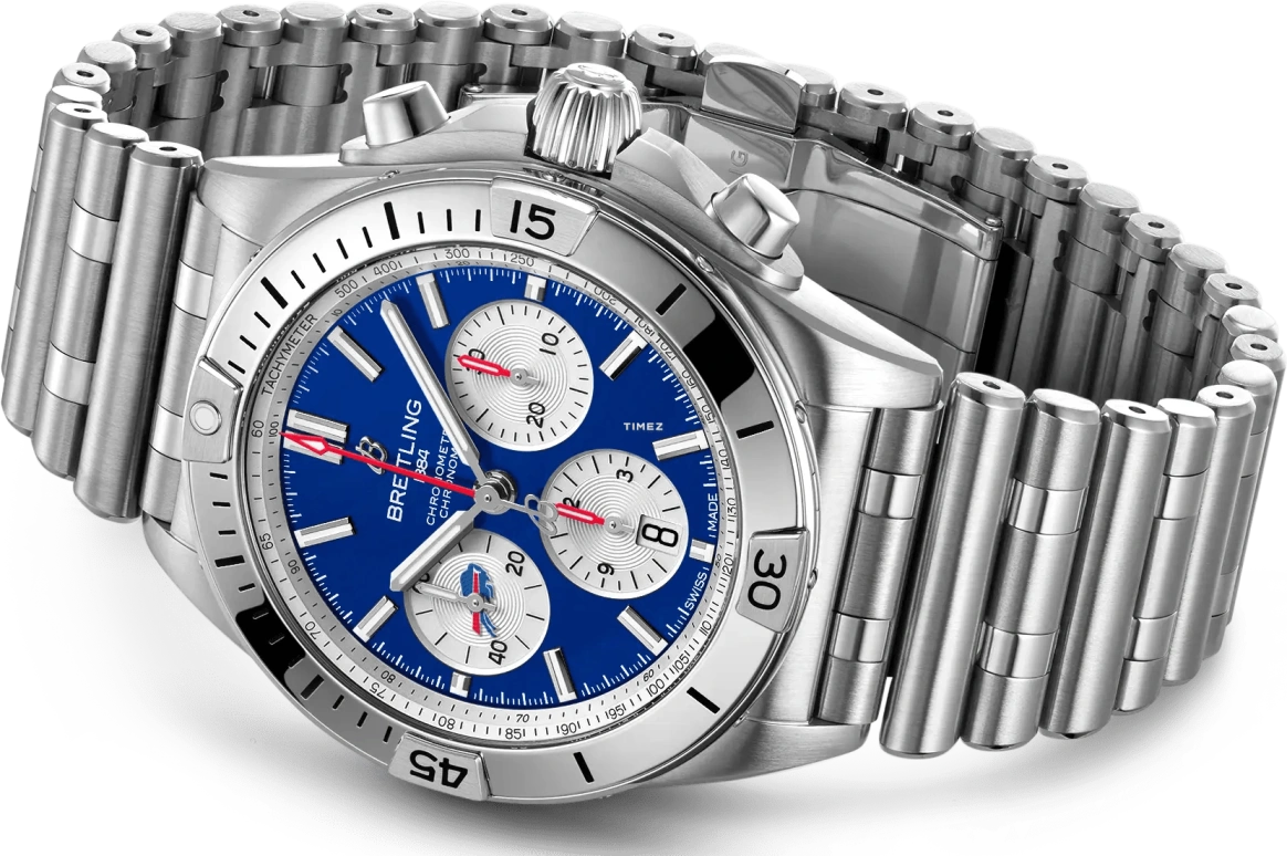Breitling,Chronomat 42mm,42mm,Stainless Steel,Blue,Automatic,Chronograph,Day,AB01342B1C3A1