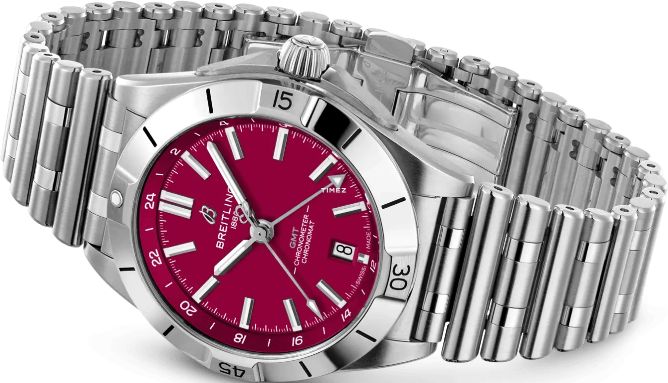 Breitling,Chronomat 40mm,40mm,Stainless Steel,Red,Automatic,Day,Dule Time,A32398D91K1A1