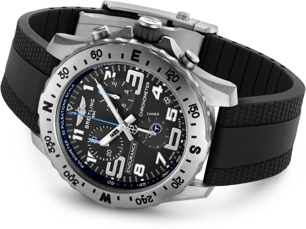 Breitling,Endurance Pro 44mm,44mm,Titanium,Black,Quartz,Chronograph,Day,E823106A1BPS1