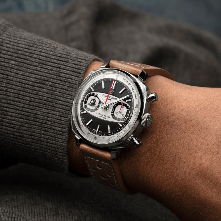 Breitling,Top Time 38mm,38mm,Stainless Steel,Black,Automatic,Chronograph,70hours,AB01773A1B1X1