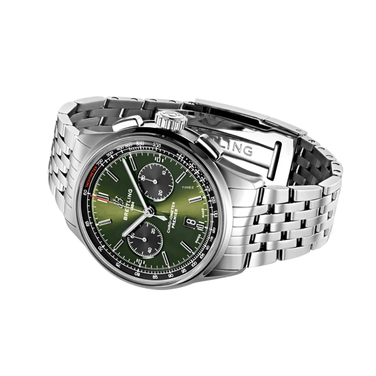 Breitling,Premier 42mm,42mm,Stainless Steel,Green,Automatic,Day,70hours,AB0118A11L1A1