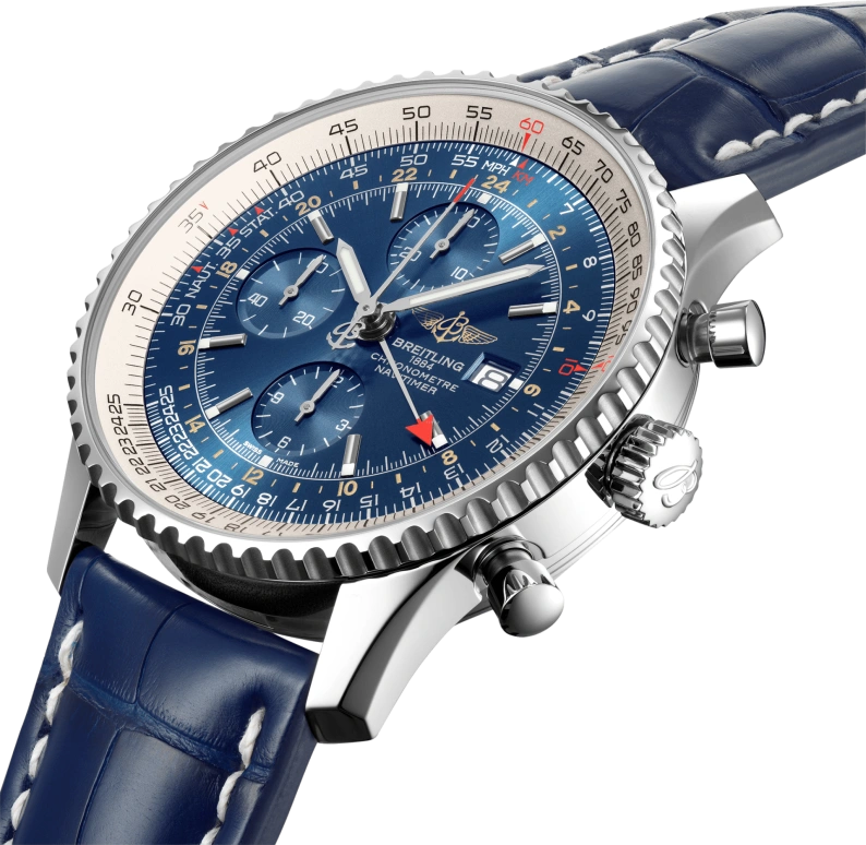 Breitling,Navitimer 46mm,46mm,Stainless Steel,Blue,Automatic,Chronograph,Date,A24322121C1P1