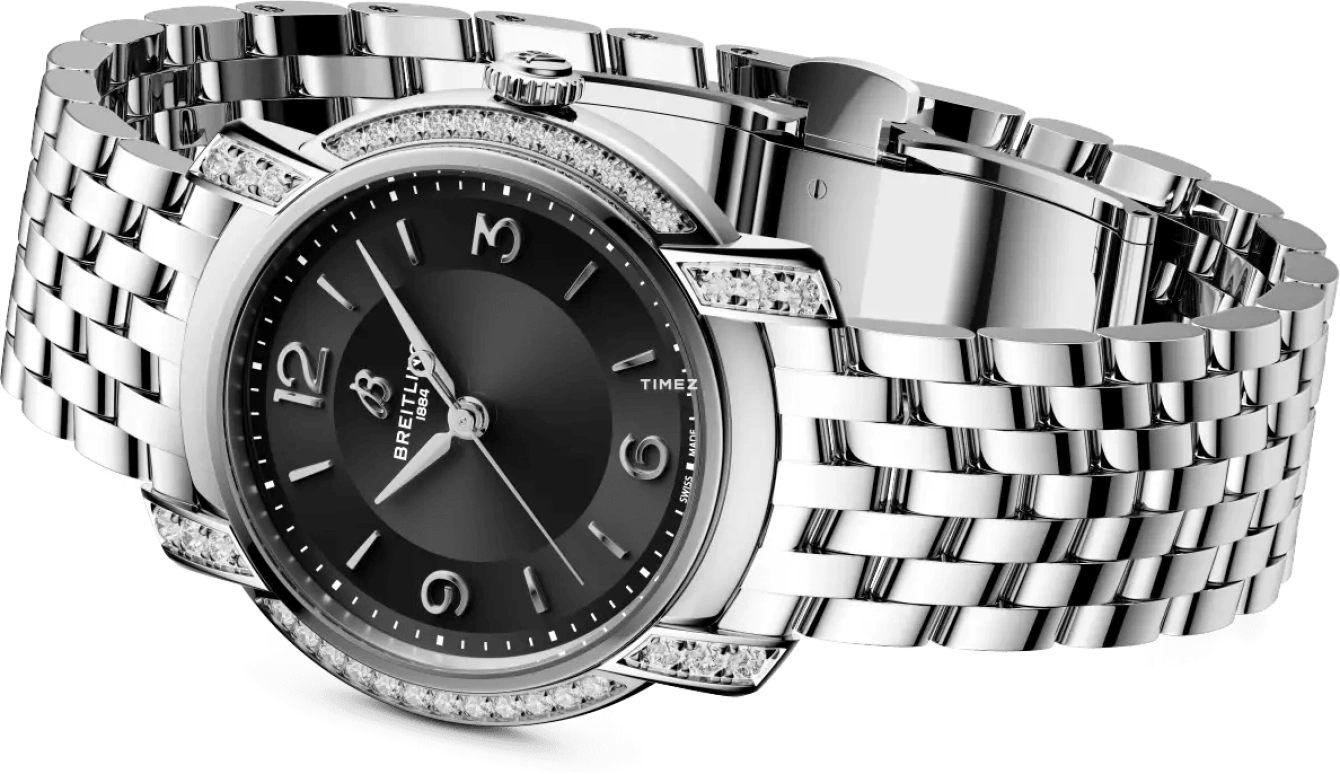 Breitling,Premier 32mm,32mm,Stainless Steel,Black,Quartz,26280hours,In-house Caliber,A77330671B1A1