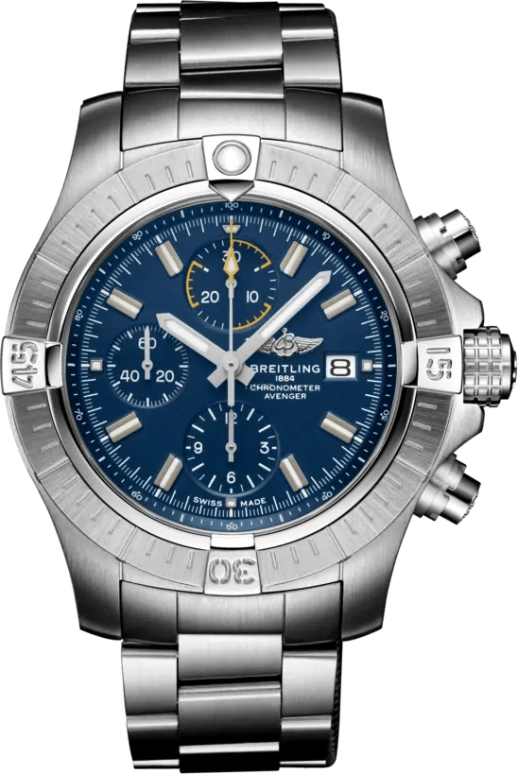 Breitling,Avenger 45mm,45mm,Stainless Steel,Blue,Automatic,Chronograph,Date,Compass,A13317101C1A1