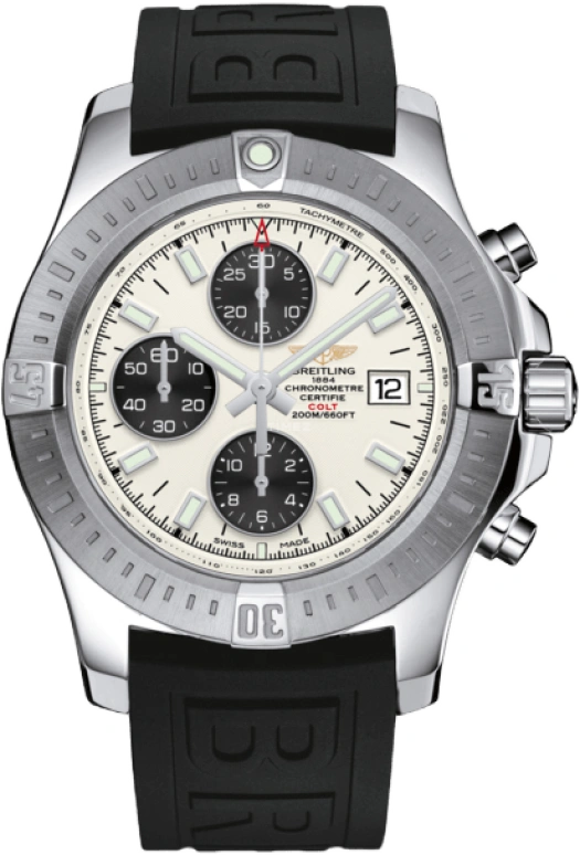 Breitling,Colt 44mm,44mm,Stainless Steel,Silver,Automatic,Chronograph,Day,A1338811,A1338811/G804/152S/A20S.1