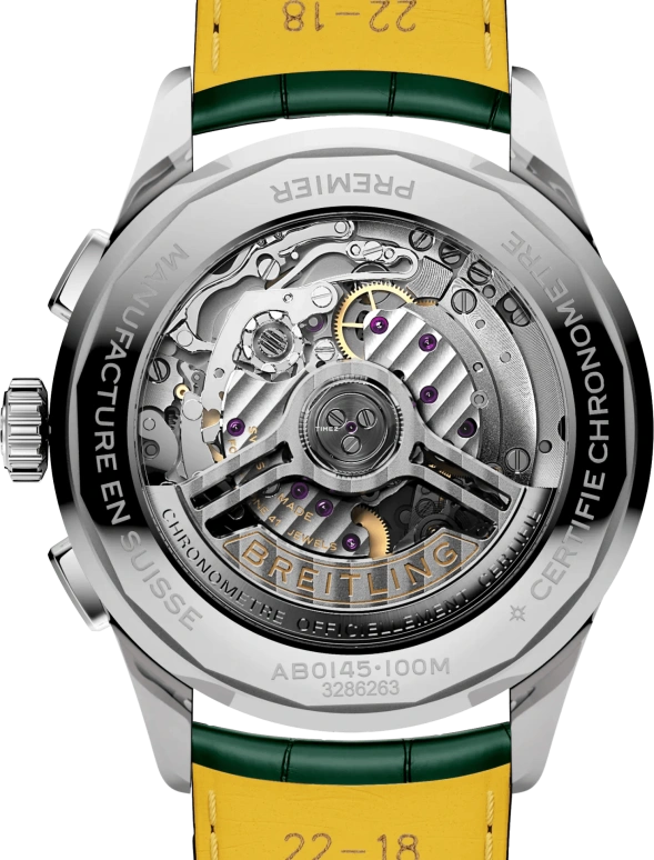 Breitling,Premier 42mm,42mm,Stainless Steel,Green,Automatic,Chronograph,Day,AB0145371L1P2