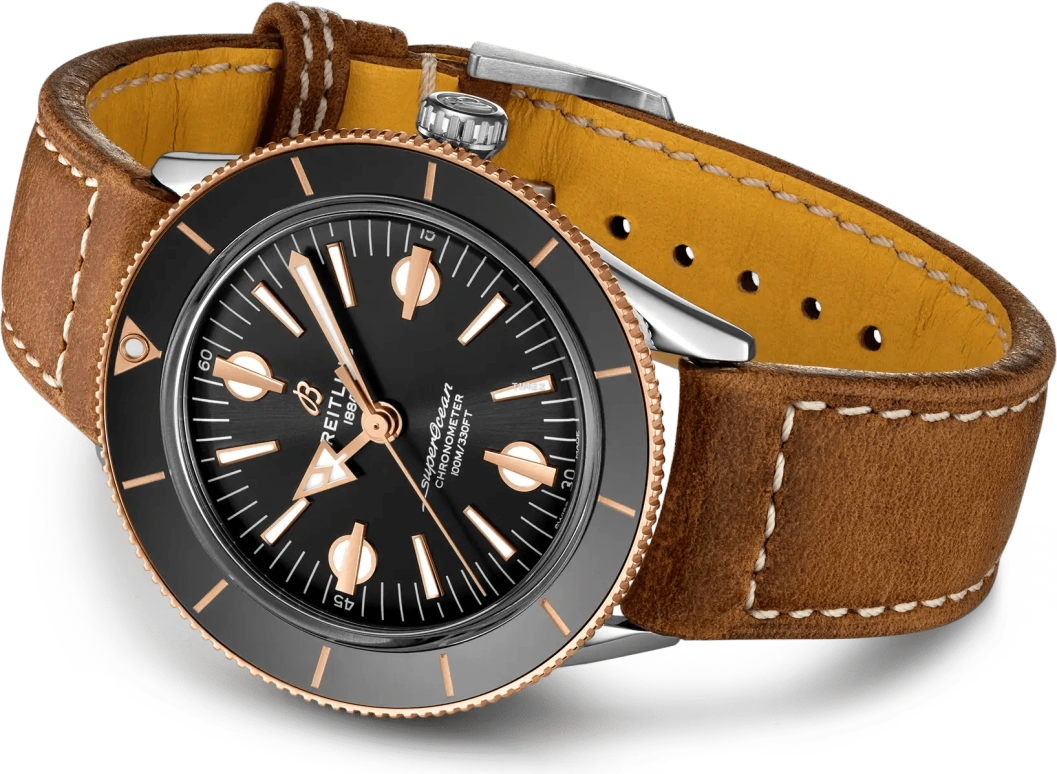 Breitling,Superocean Heritage 42mm,42mm,Red Gold,Stainless Steel,Black,Automatic,Day,42hours,U10370121B1X2