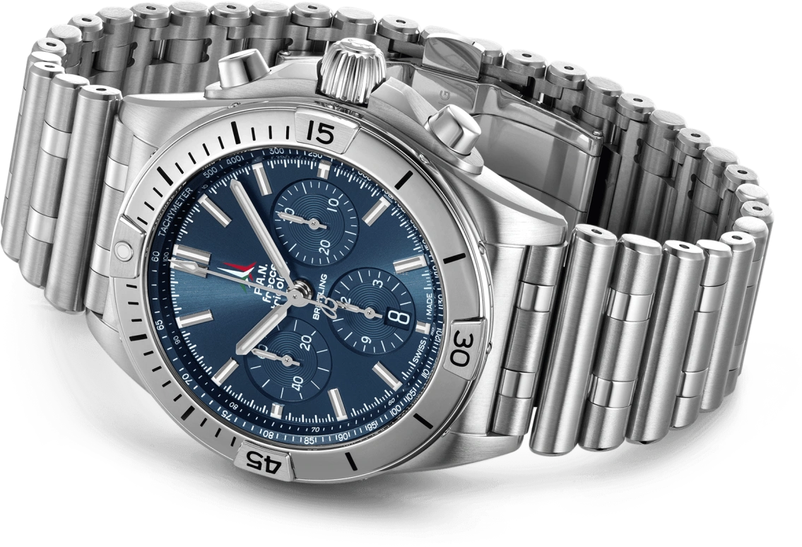 Breitling,Chronomat 42mm,42mm,Stainless Steel,Blue,Automatic,Chronograph,Day,Column Wheel,AB01344A1C1A1