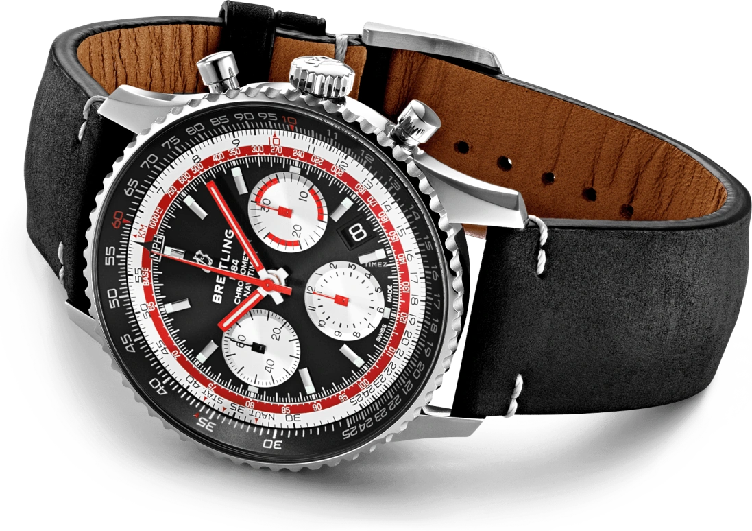 Breitling,Navitimer 43mm,43mm,Stainless Steel,Black,Automatic,Chronograph,Day,AB01211B1B1X2