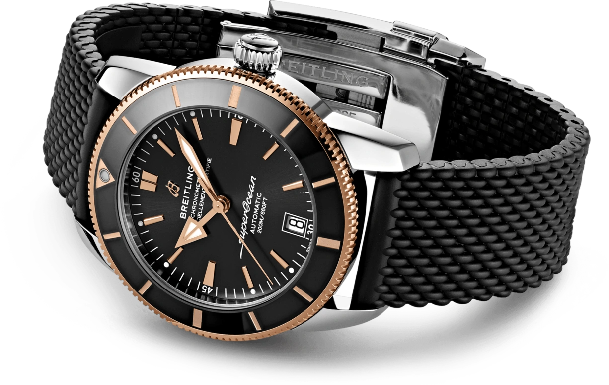Breitling,Superocean Heritage 42mm,42mm,Red Gold,Stainless Steel,Black,Automatic,Day,70hours,UB2010121B1S1