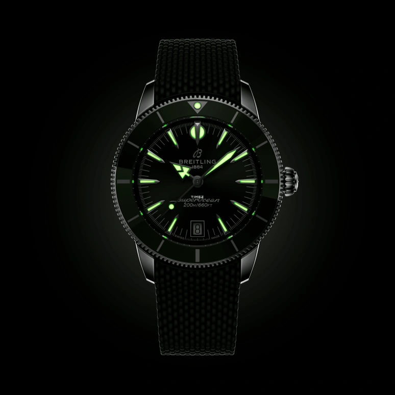 Breitling,Superocean Heritage 40mm,40mm,Stainless Steel,Ceramic,Green,Automatic,Day,78hours,AB3110361L1S1