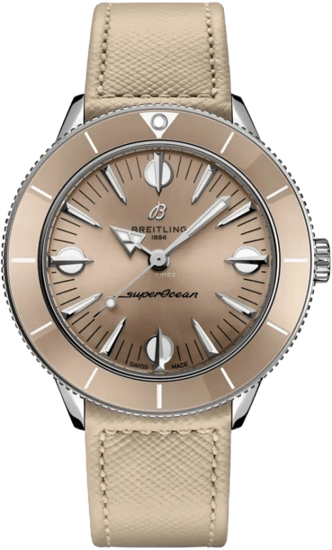 Breitling,Superocean Heritage 38mm,38mm,Stainless Steel,khaki,Automatic,Chronograph,Date,A10340A41A1X1