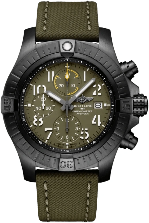 Breitling,Avenger 45mm,45mm,Titanium,Green,Automatic,Chronograph,Day,V13317101L1X1