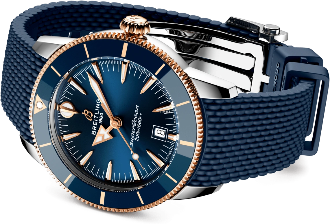 Breitling,Superocean Heritage 44mm,44mm,Stainless Steel,Red Gold,Blue,Automatic,Day,70hours,UB3112161C1S1