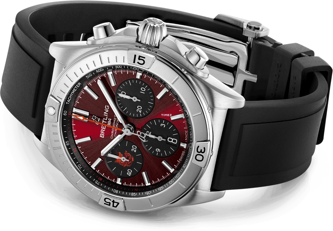 Breitling,Chronomat 42mm,42mm,Stainless Steel,Wine Red,Automatic,Chronograph,Day,PB01342A1K1S1