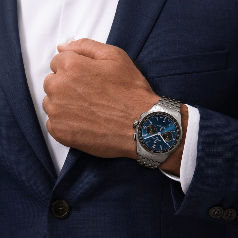 Breitling,Premier 42mm,42mm,Stainless Steel,Blue,Black,Automatic,Chronograph,Day,AB0118A61C1A1