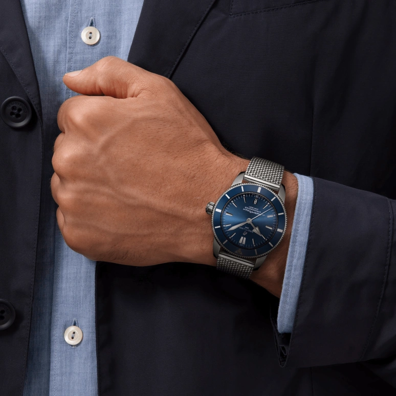 Breitling,Superocean Heritage 44mm,44mm,Stainless Steel,Blue,Automatic,Day,70hours,AB2030161C1A1
