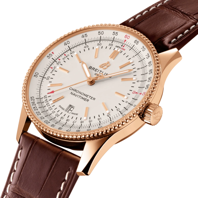 Breitling,Navitimer 41mm,41mm,Red Gold,Silver,Automatic,Chronograph,Date,Anti-magnetic,R17326211G1P1
