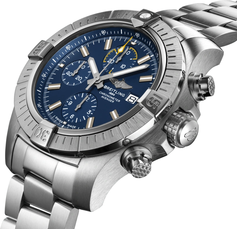 Breitling,Avenger 45mm,45mm,Stainless Steel,Blue,Automatic,Chronograph,Date,Compass,A13317101C1A1