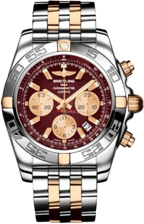 Breitling,Chronomat 44mm,44mm,Rose Gold,Stainless Steel,Red,Automatic,Chronograph,Day,Column Wheel,IB011012,IB011012/K524/375C