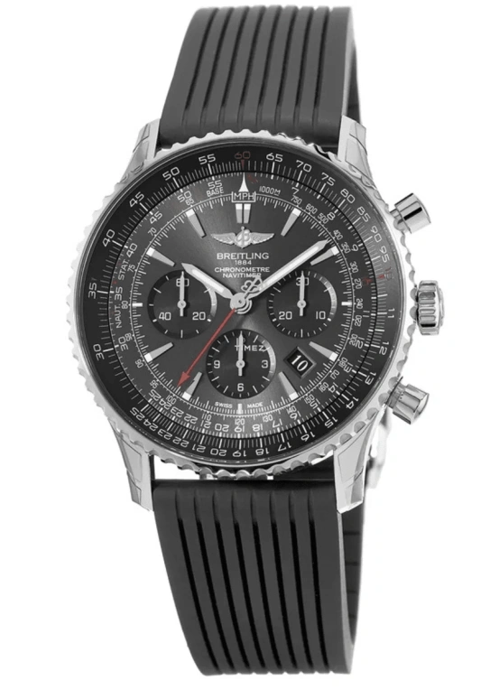 Breitling,Navitimer 46mm,46mm,Stainless Steel,Grey,Automatic,Chronograph,Day,AB01271A,AB01271A/F570/252S