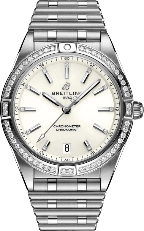 Breitling,Chronomat 36mm,36mm,Stainless Steel,White,Automatic,Chronograph,Day,A10380591A1A1