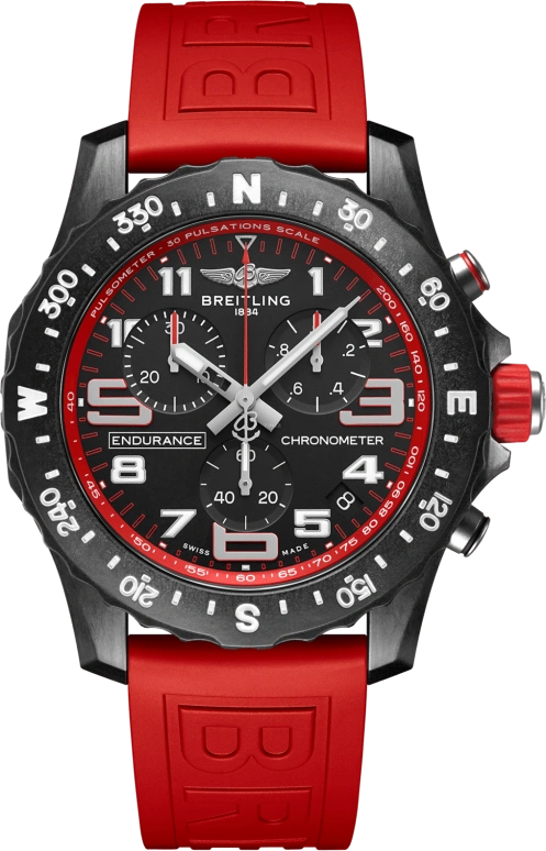 Breitling,Endurance Pro 44mm,44mm,Titaplast,Stainless Steel,Black,Quartz,Chronograph,Day,Foudroyante Seconds,X82310D91B1S1